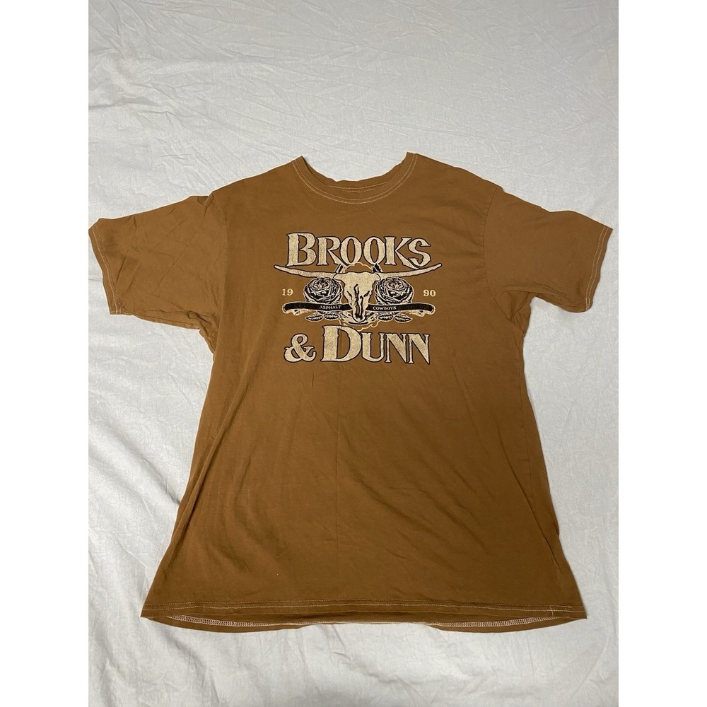 Brooks & Dunn‎ T Shirt Mens 2XL Brown Country Band Graphic Tee Cotton
